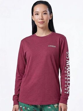 Magellan Outdoors Women's Long-Sleeve Crewneck Tee - Burgundy
